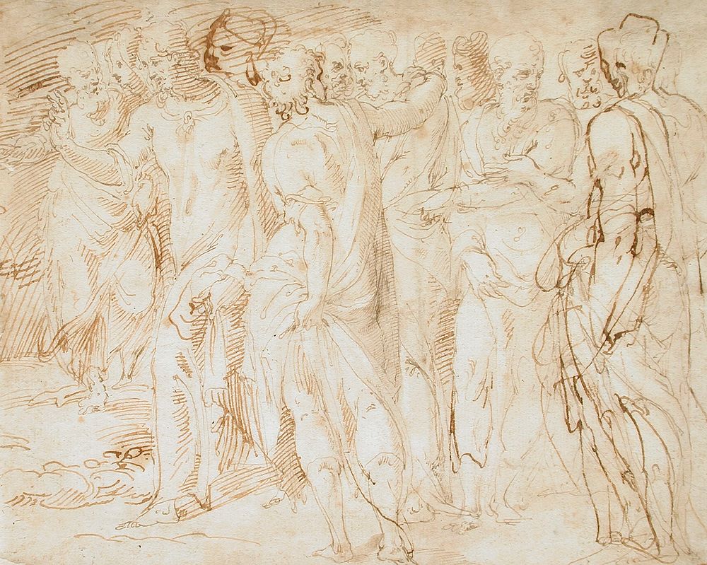 Scene from the Resurrection of Lazarus by Giovanni Battista Franco