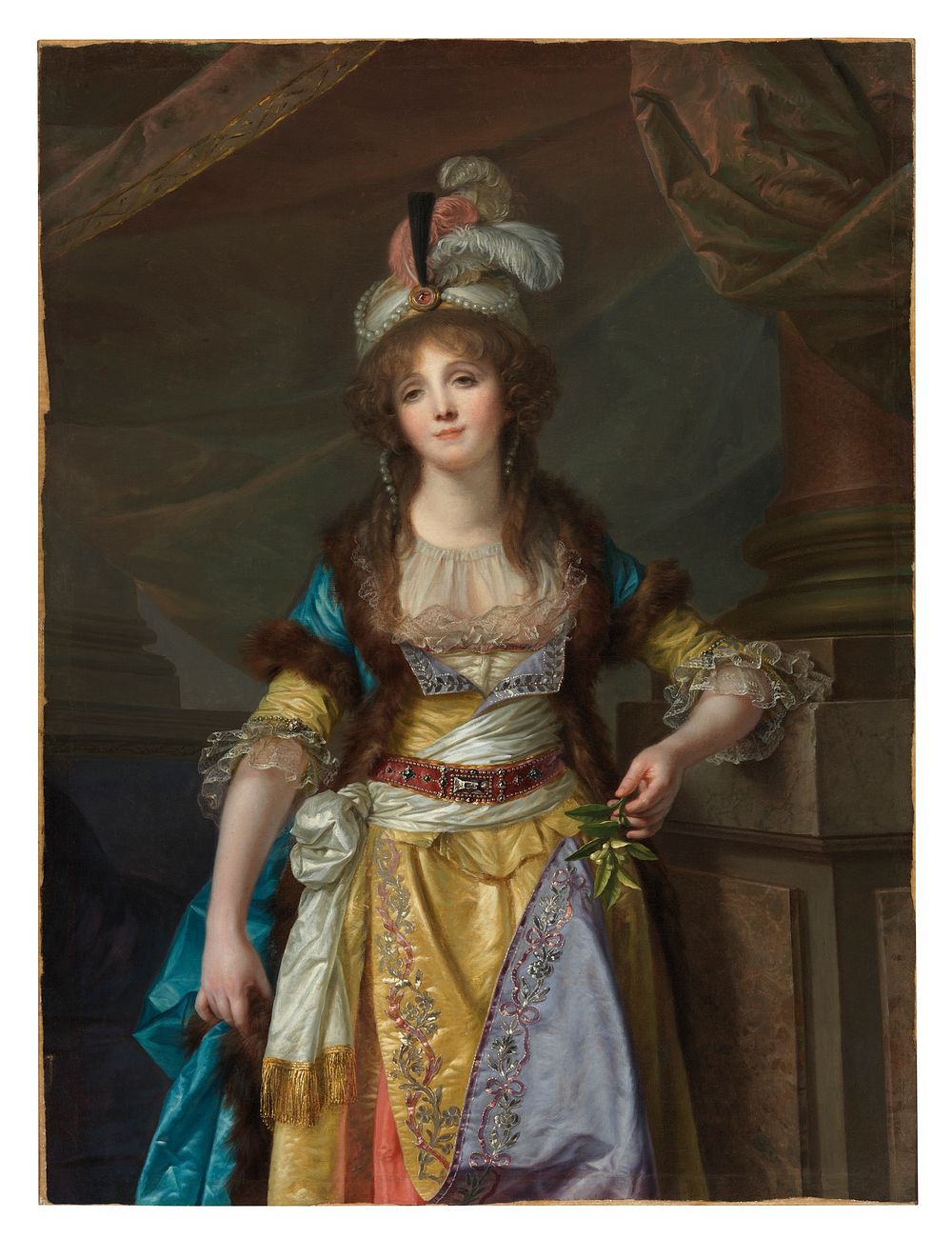 Portrait of a Lady in Turkish Fancy Dress by Jean Baptiste Greuze