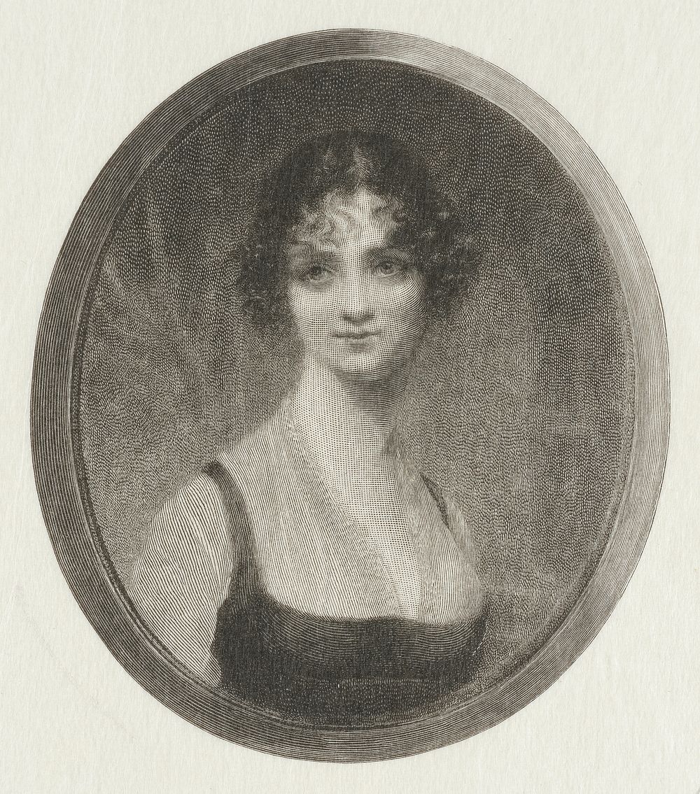 Portrait of Curly Haired Woman in Oval Frame by William Baxter Closson