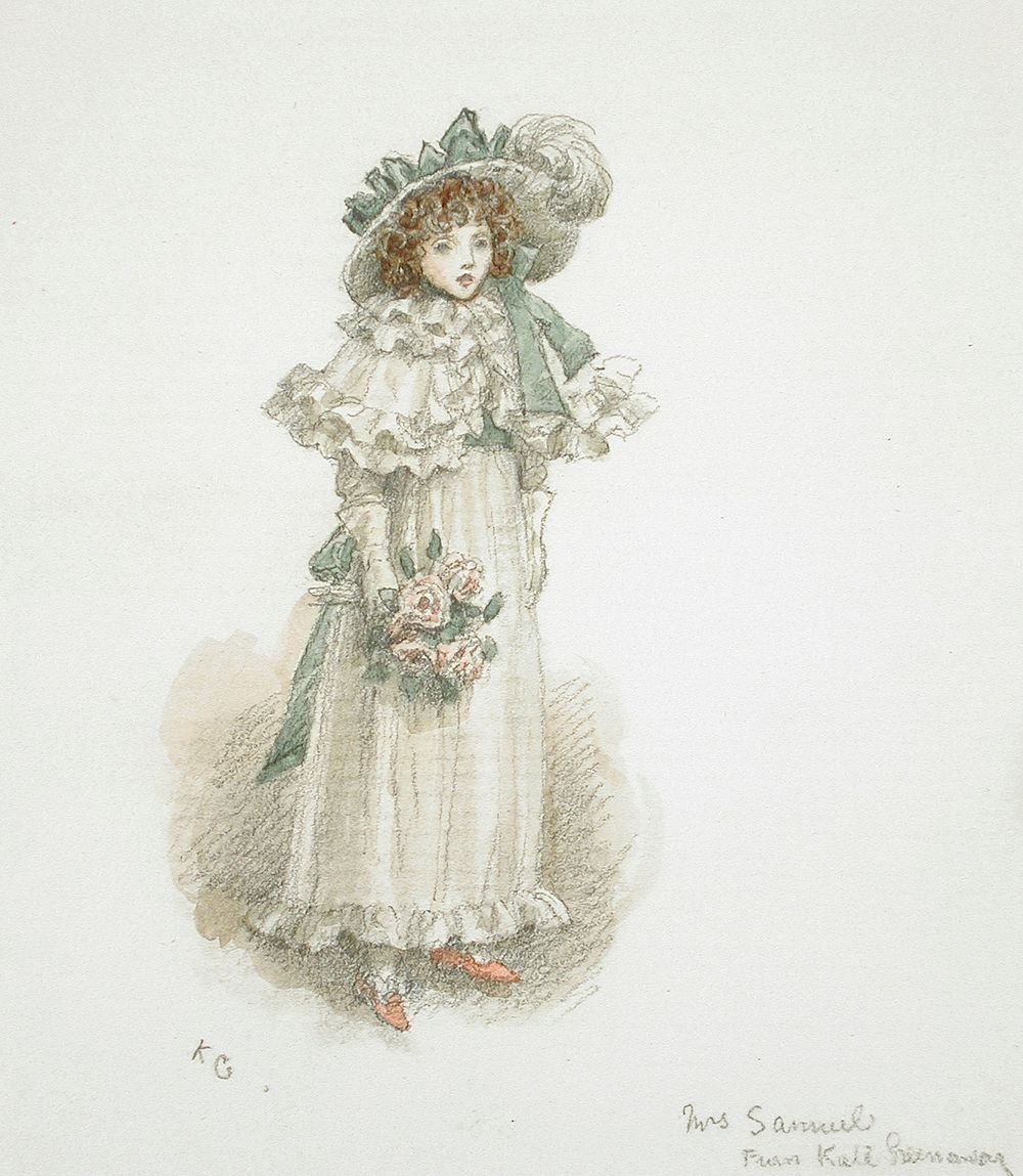 Study of a Fully Dressed Little Girl by Kate Greenaway
