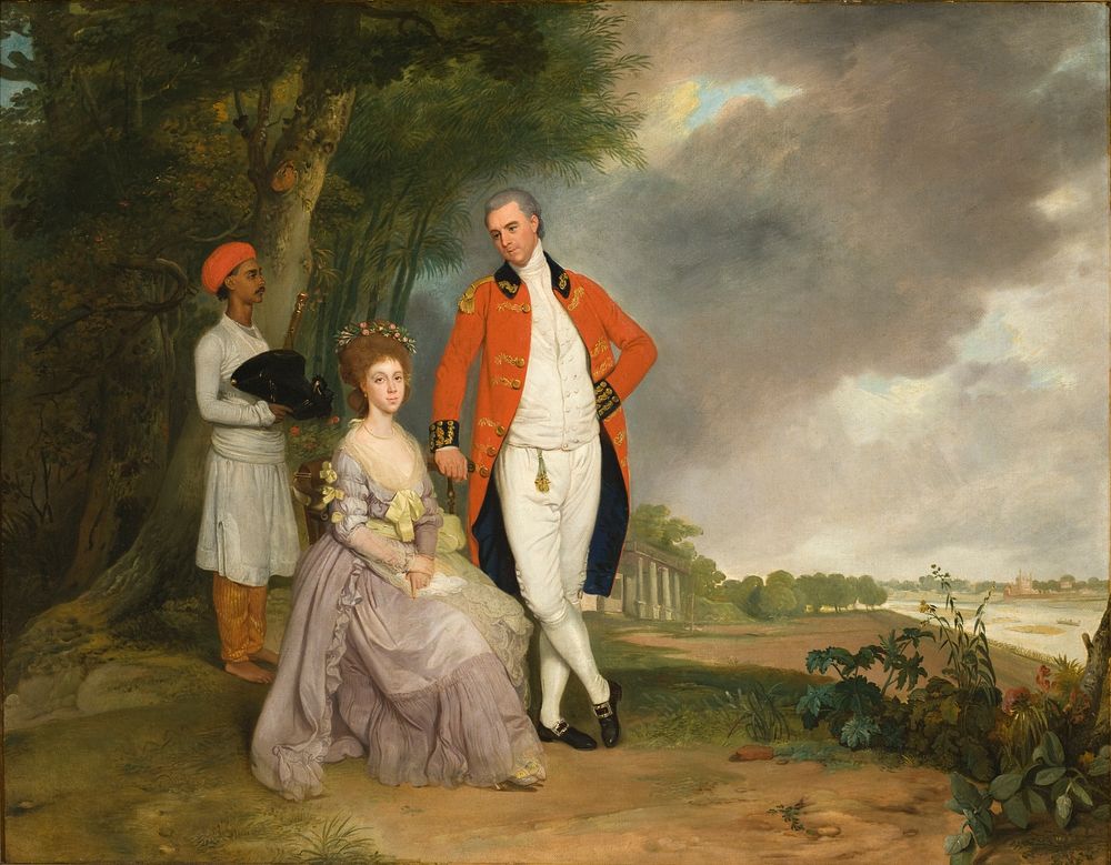 The Hon. William Monson and His Wife, Ann Debonnaire by Arthur William Devis and Manre Royale d Aubusson