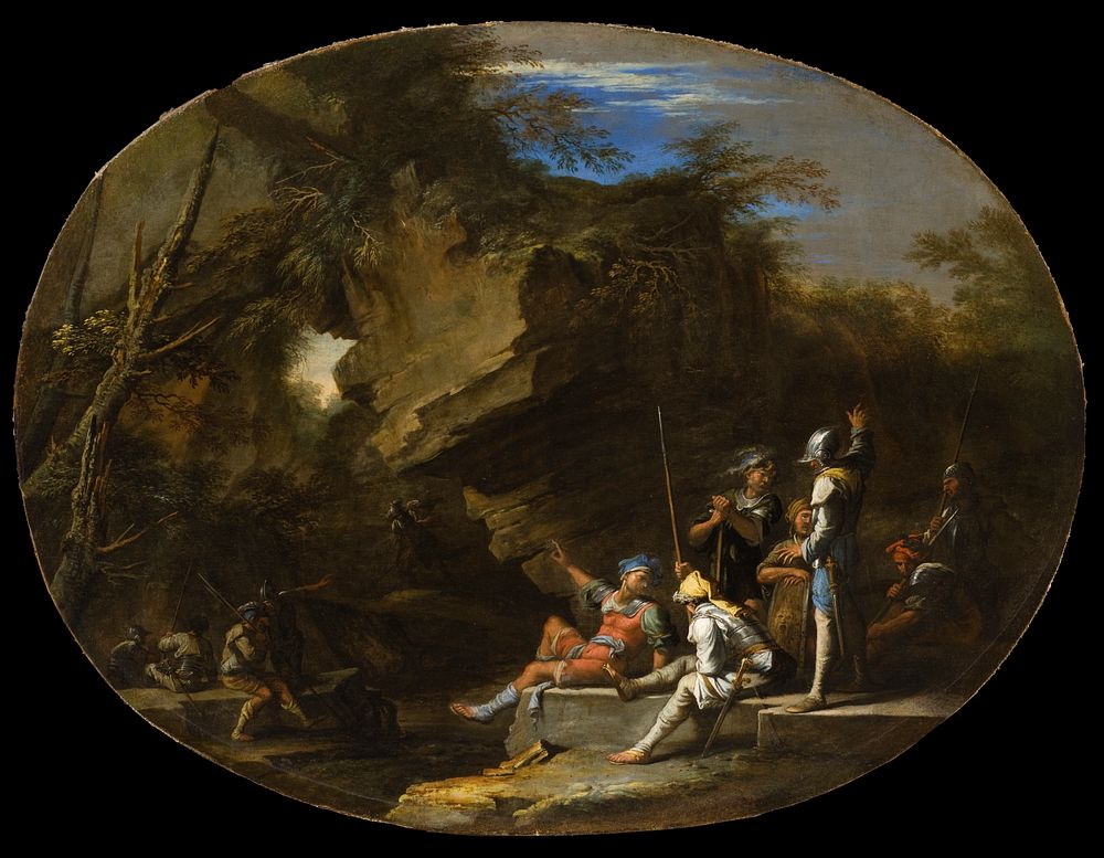 Landscape with Armed Men by Salvator Rosa