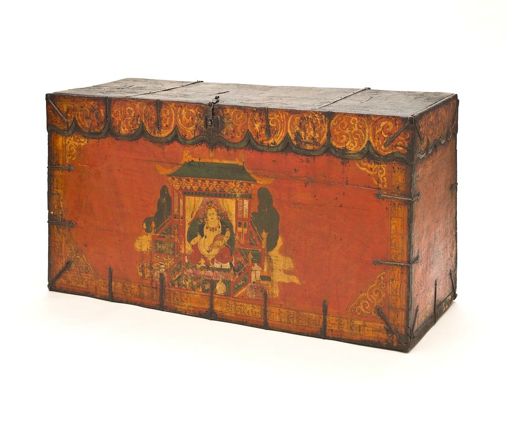 Trunk with Yellow Jambhala, the Buddhist God of Wealth