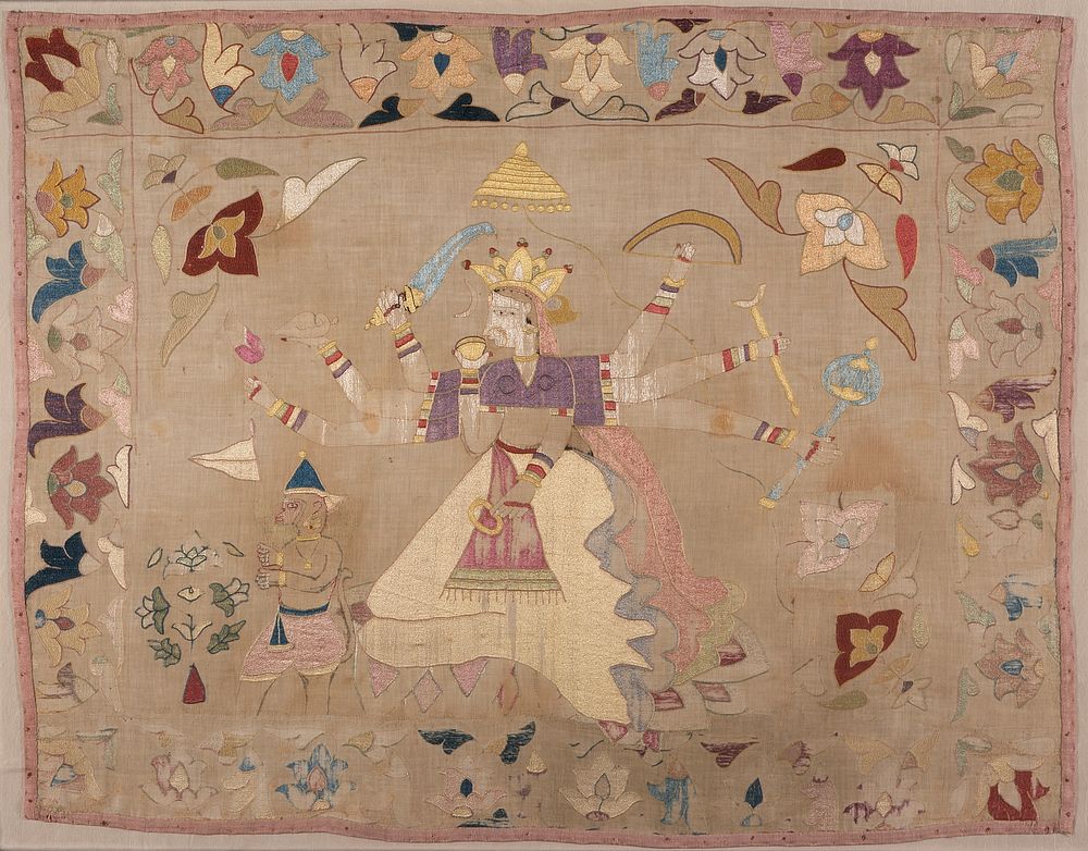 Chamba Rumal with Scenes of Sita and Hanuman