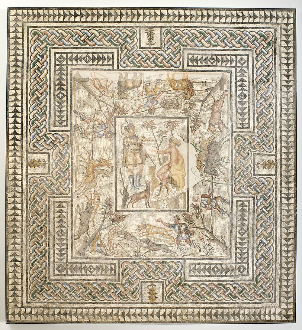 Mosaic Floor from Villelaure with Diana and Callisto Surrounded by Hunt Scenes