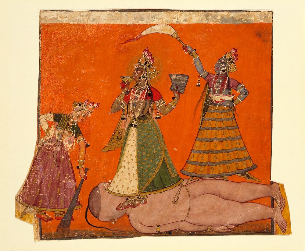 The Goddess Durga as Bhadrakali (recto); Text (verso)