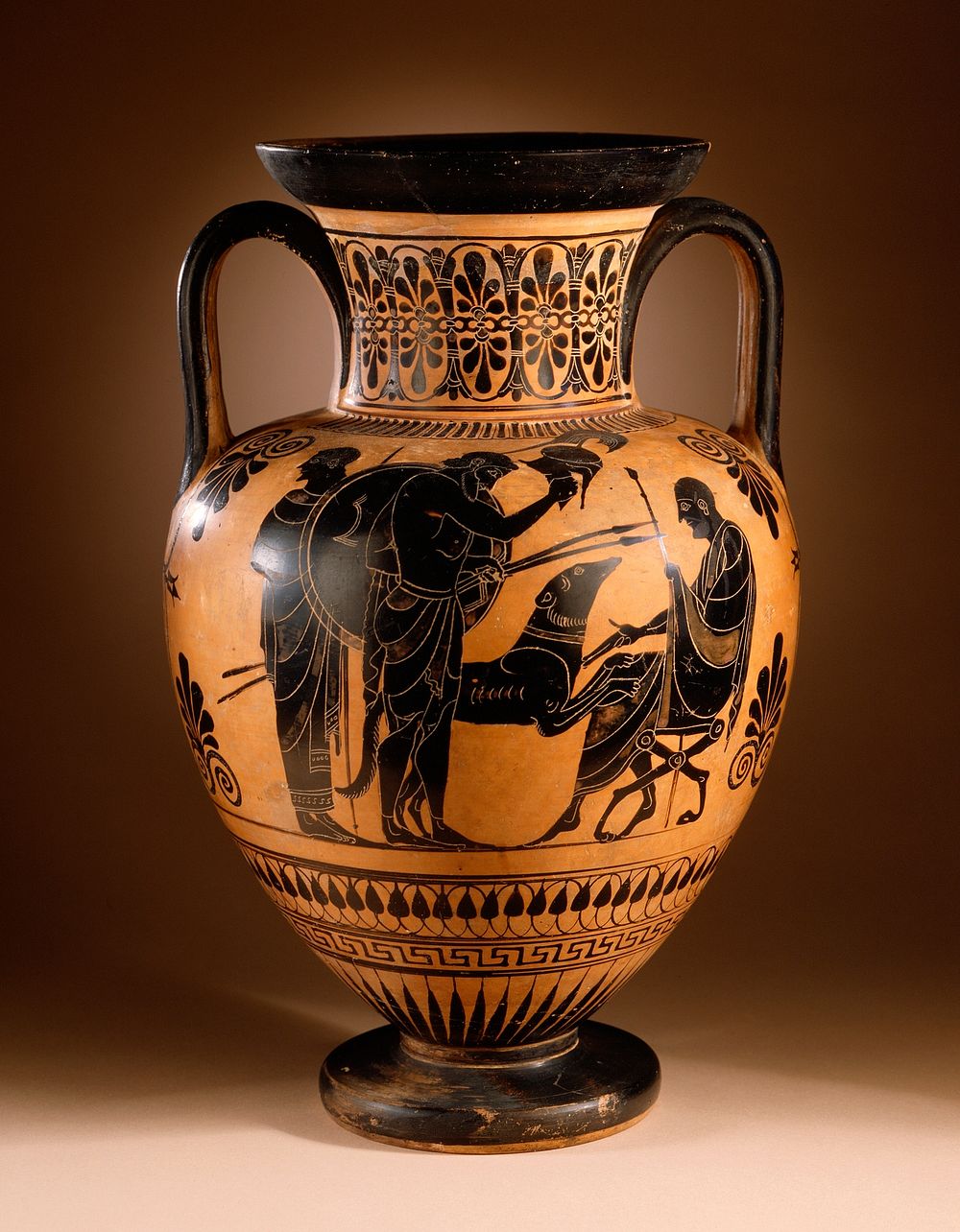 Neck-Amphora with Herakles and Kerberos by Edinburgh Painter