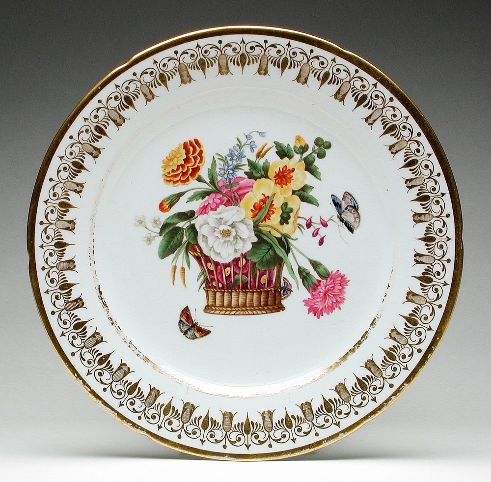 Plate with Basket of Flowers by Coalport Porcelain Works