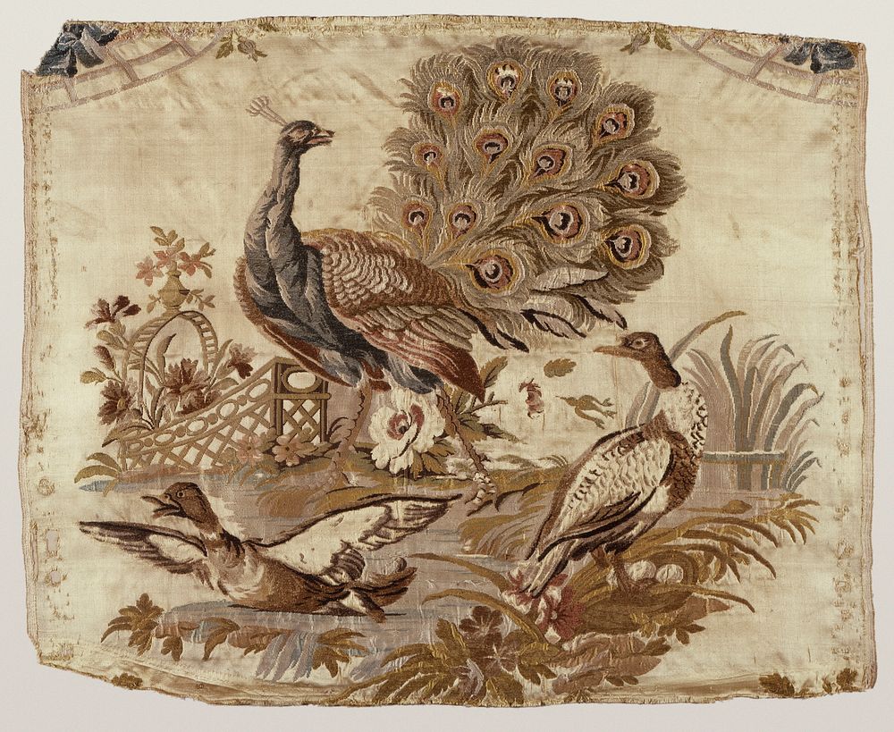 Fragment of a Wall Panel, 'The Peacock' by Philippe de Lasalle