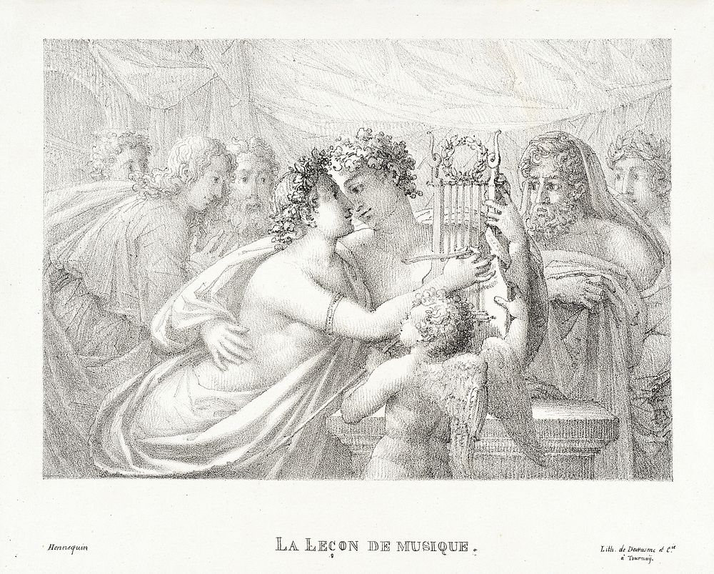 La Leçon de musique by Philippe Auguste Hennequin