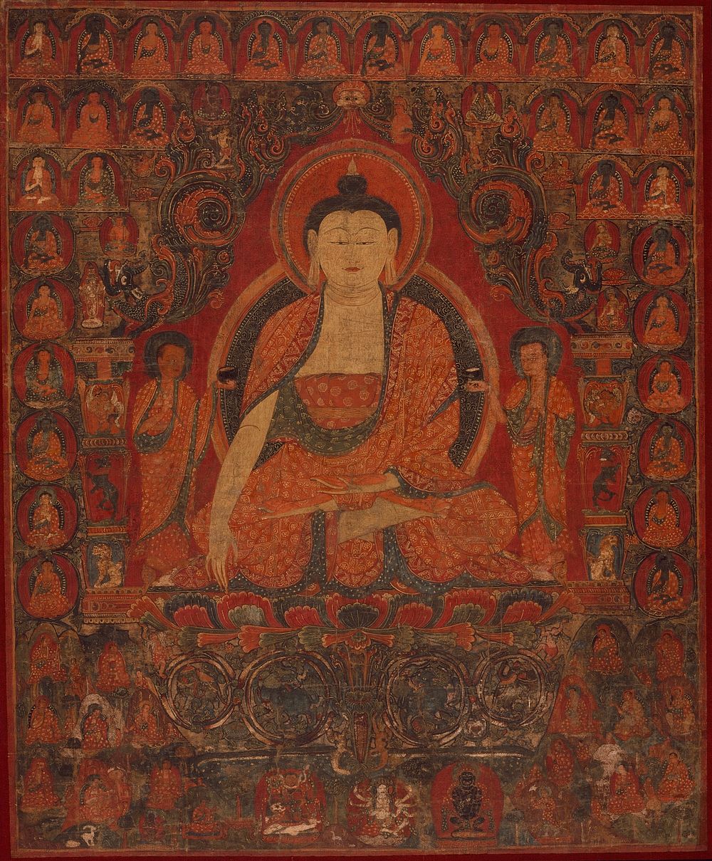 Shakyamuni with the Thirty-Five Buddhas of the Confession of Sins and the Eighteen Arhats