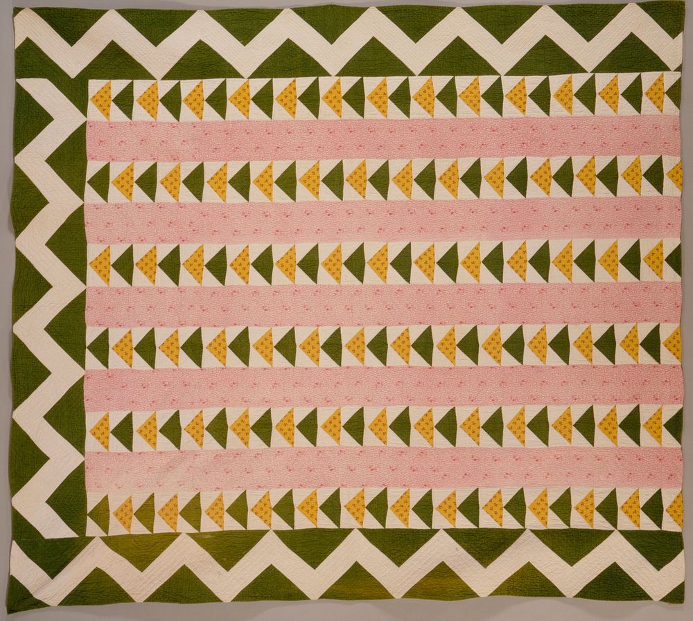 Quilt, 'Flying Geese' and 'Bars'