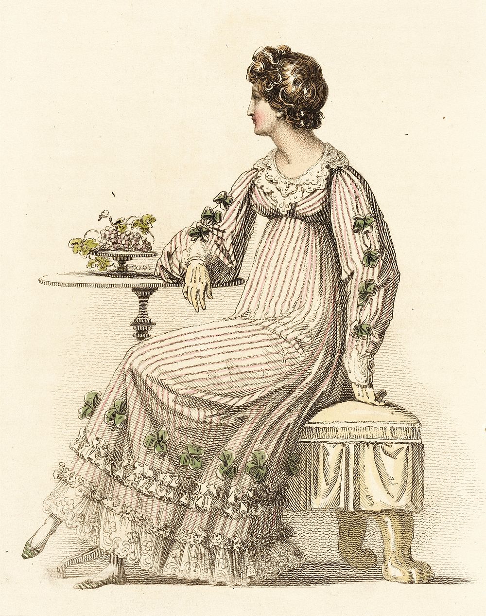 Fashion Plate, 'Half Dress' for 'The Repository of Arts' by Rudolph Ackermann