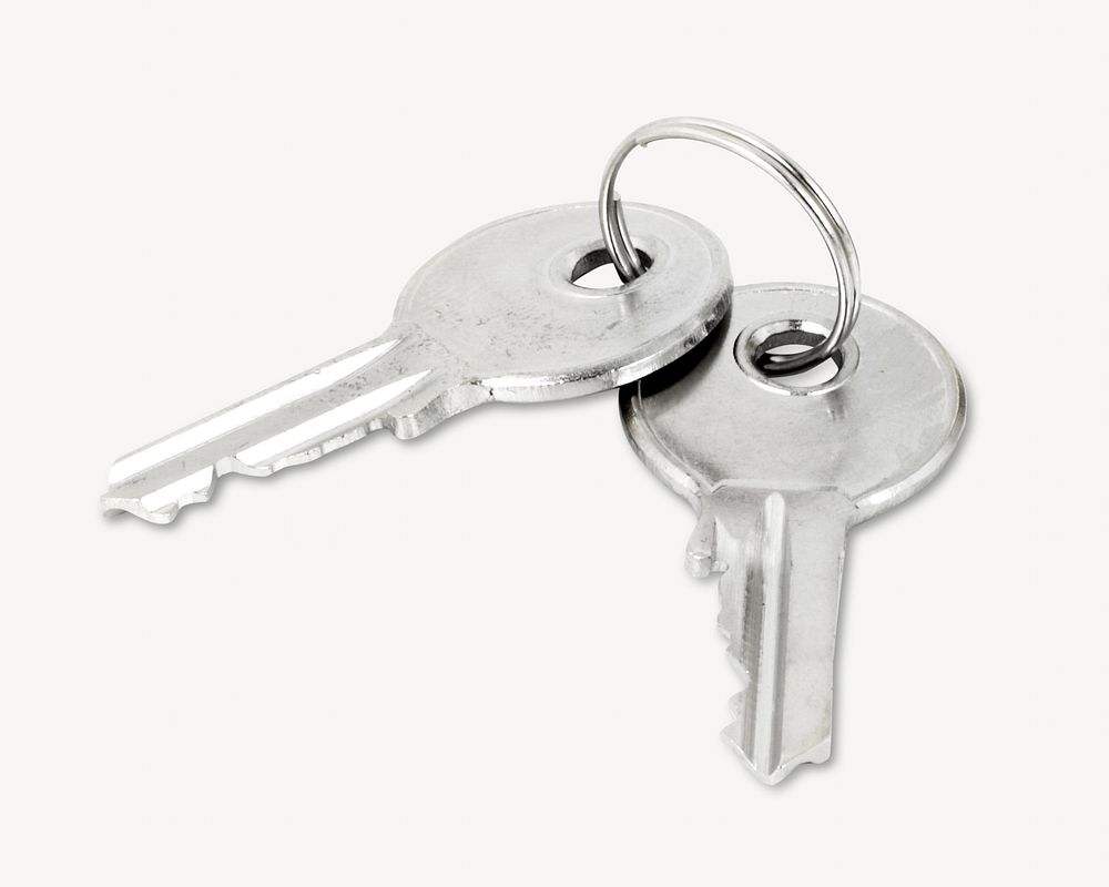 Metal key, isolated image