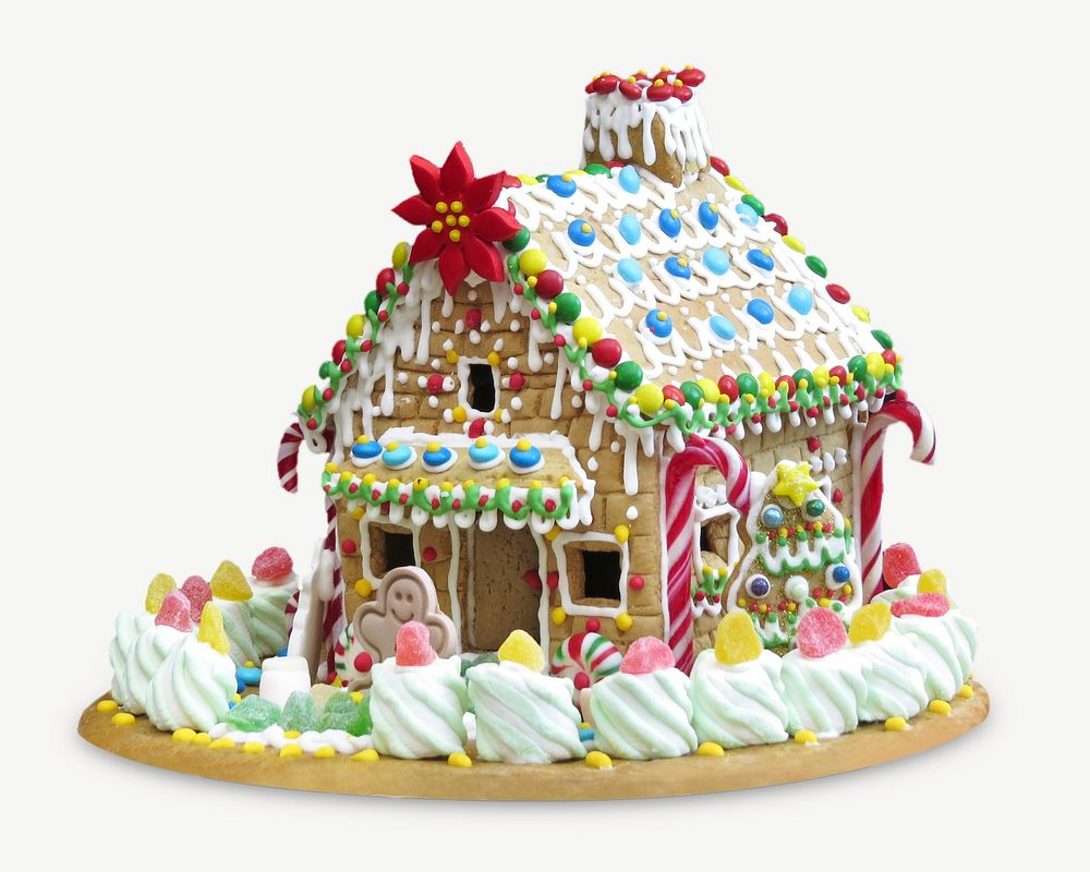 Gingerbread house collage element psd