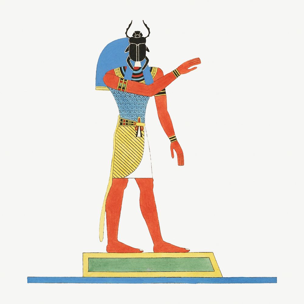 Egyptian god Ptah vintage illustration psd. Remixed by rawpixel. 