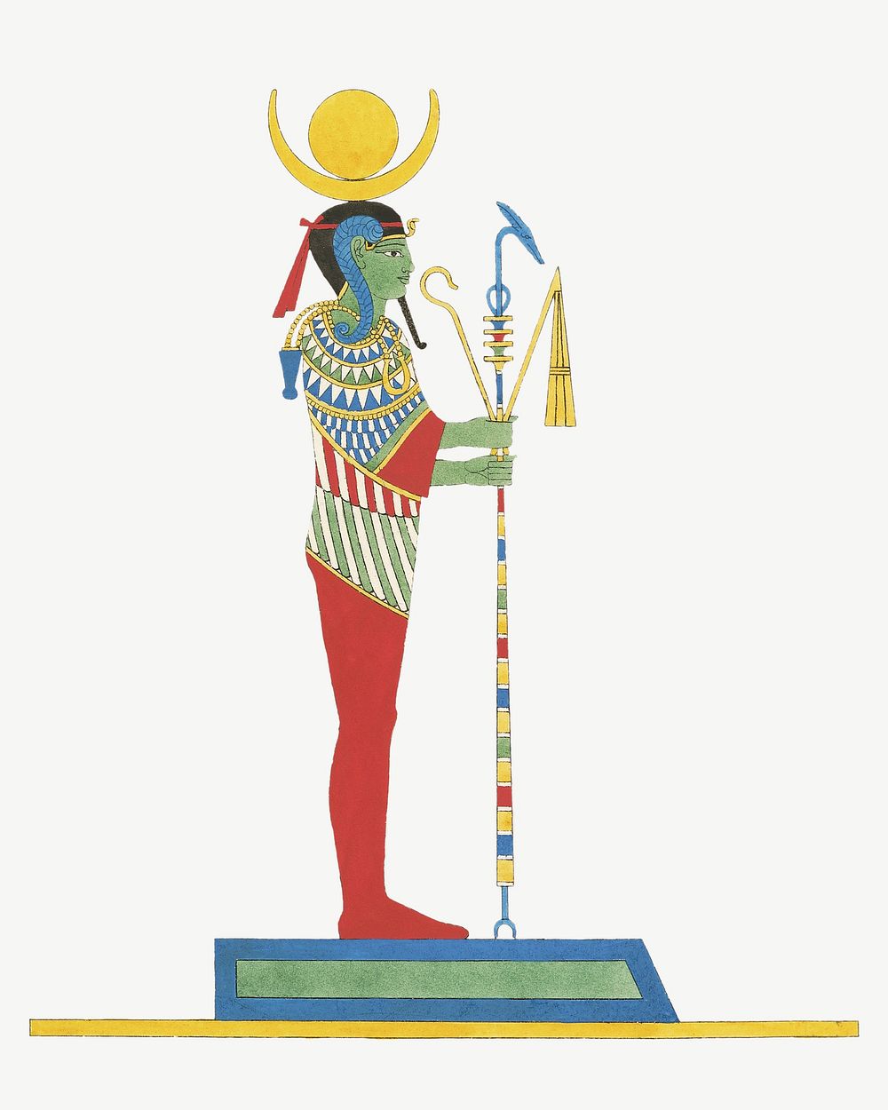 Egyptian god Khonsu vintage illustration psd. Remixed by rawpixel. 