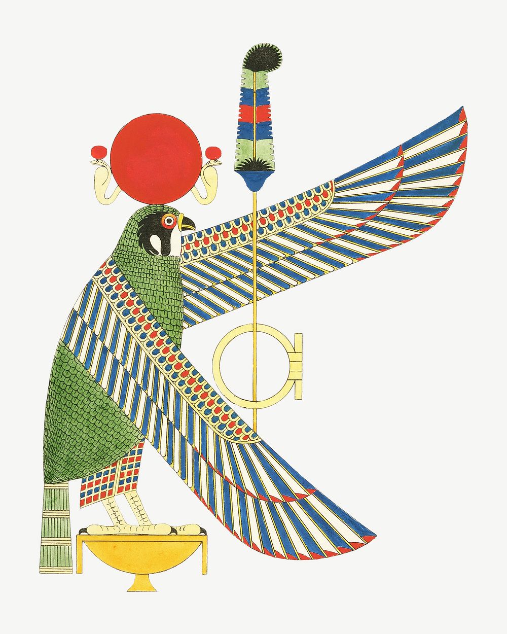 Egypt bird vintage illustration, animal collage element psd