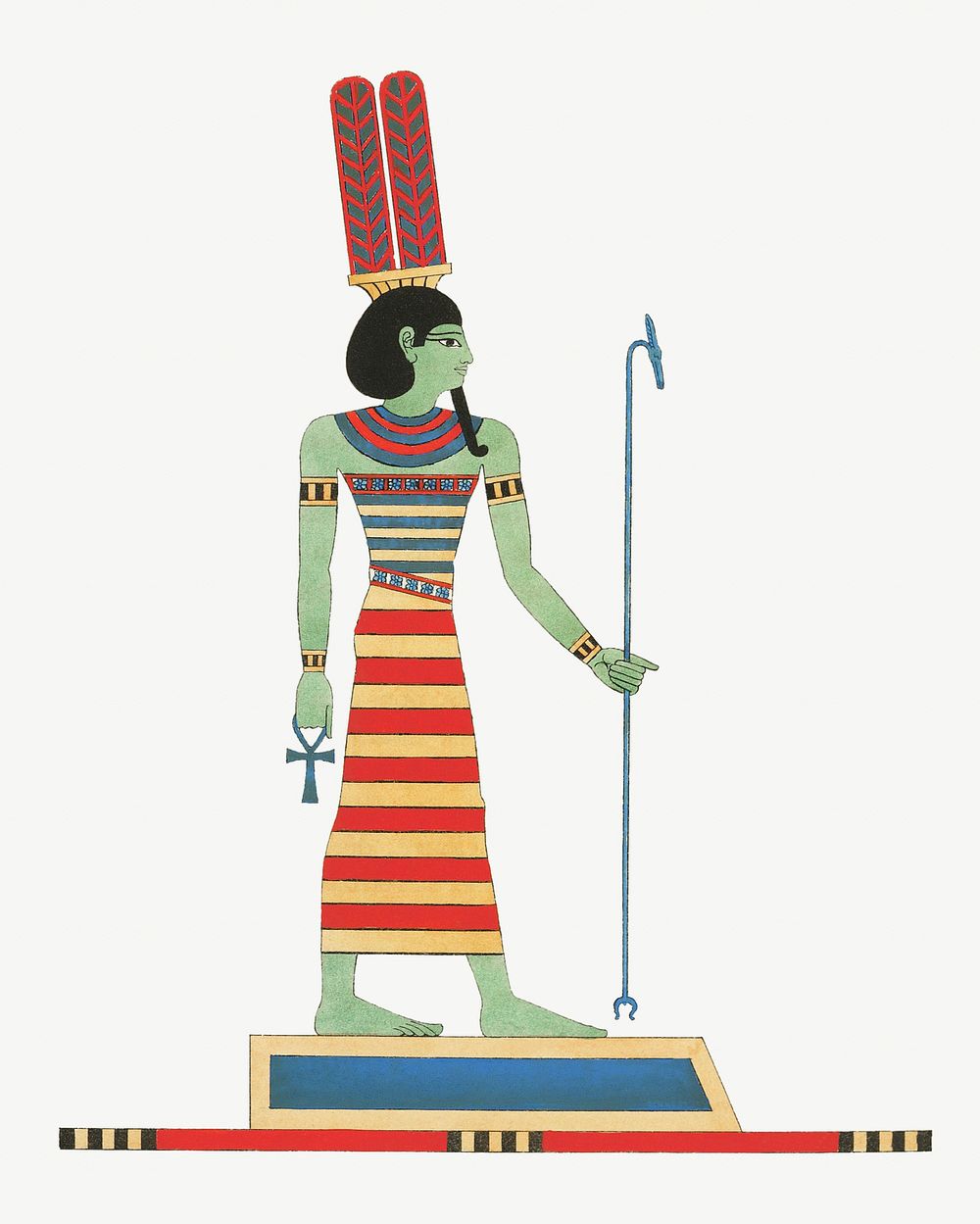 Egyptian god Amun vintage illustration psd. Remixed by rawpixel. 