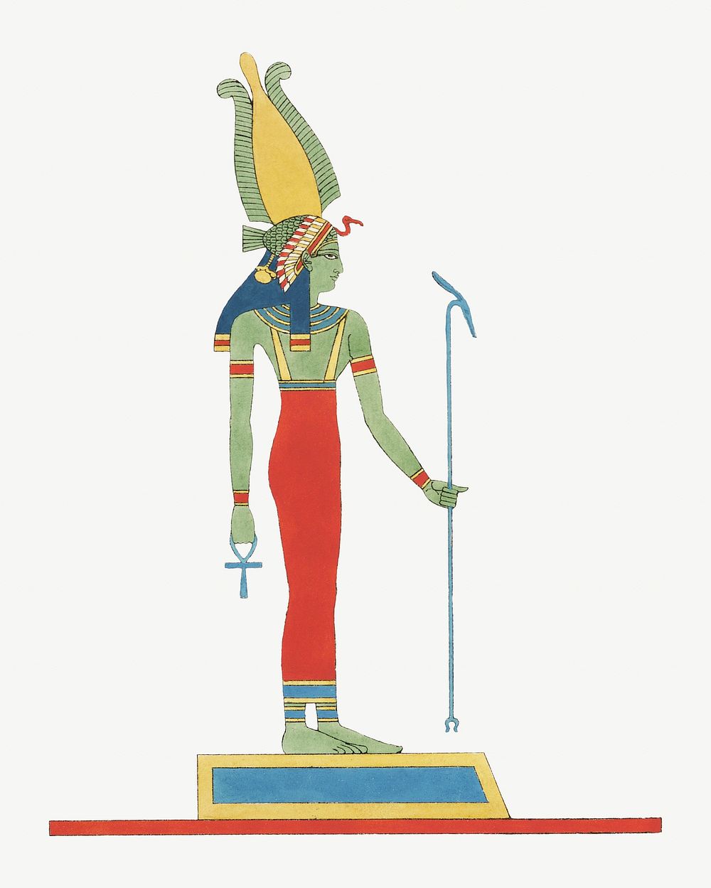 Egyptian god Wadjet vintage illustration psd. Remixed by rawpixel. 