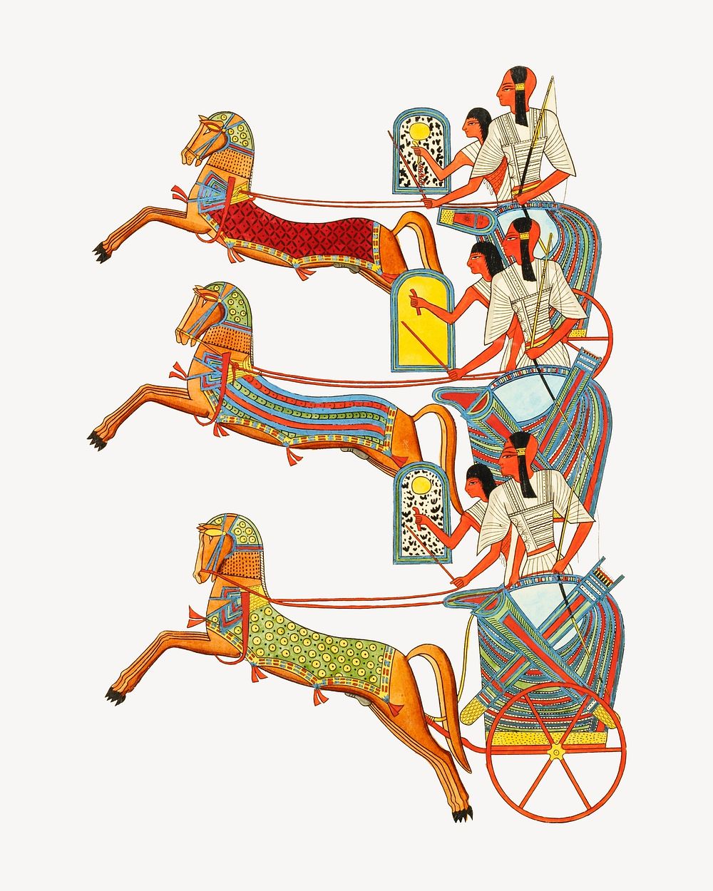 Egypt carriage vintage illustration, collage element psd