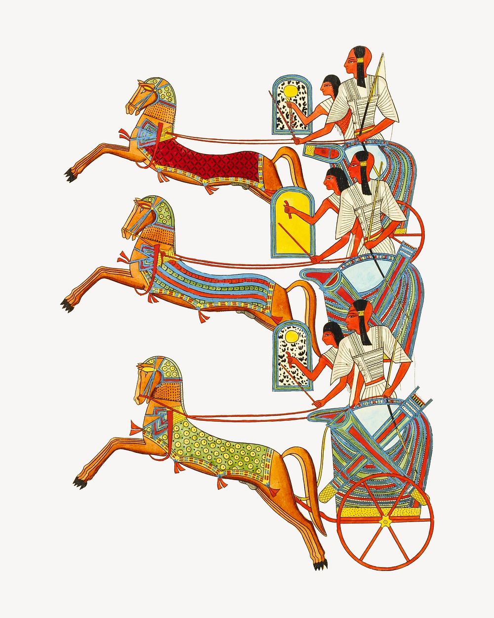 Egyptian chariot vintage illustration. Remixed by rawpixel.