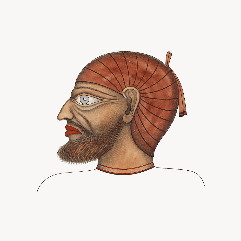 Vintage man head Egypt illustration