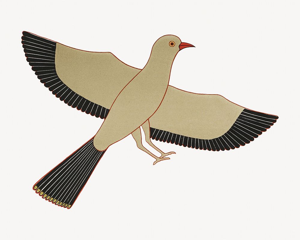 Vintage Egyptian bird illustration, tombs of Nevoethph and Menothph, isolated design