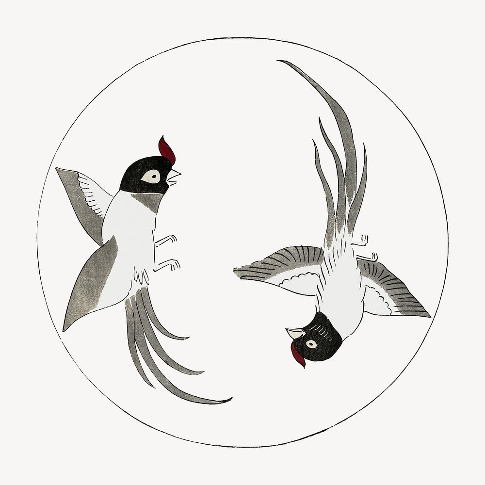 Japanese vintage bird illustration