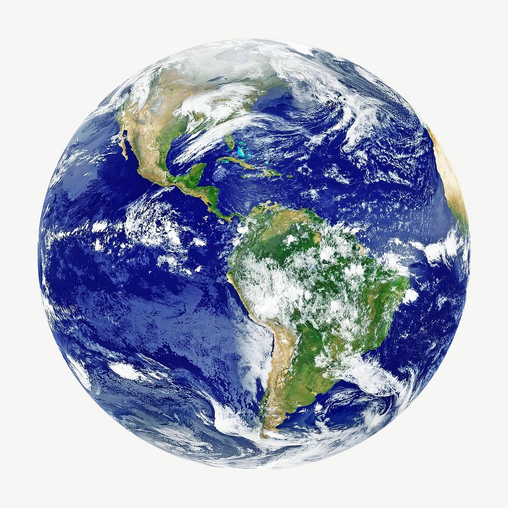 Planet Earth at day isolated object psd