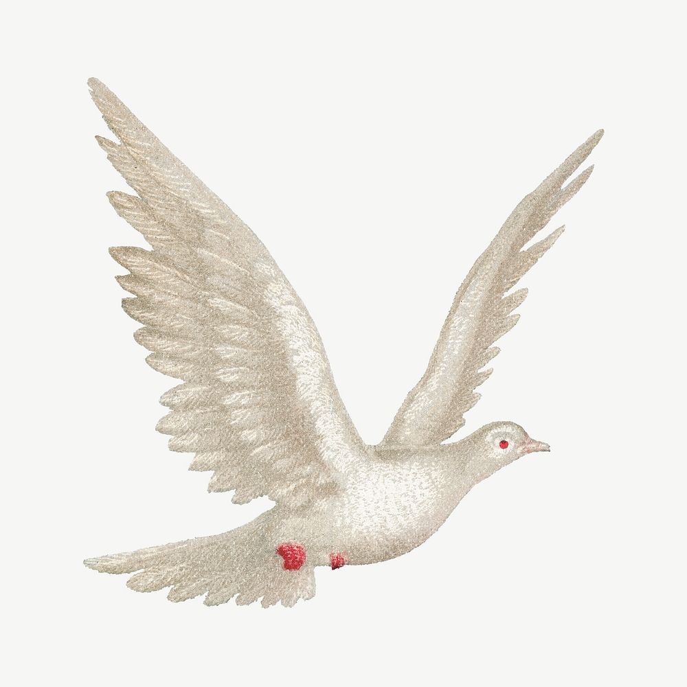 Flying dove, vintage bird illustration psd. Remixed by rawpixel.