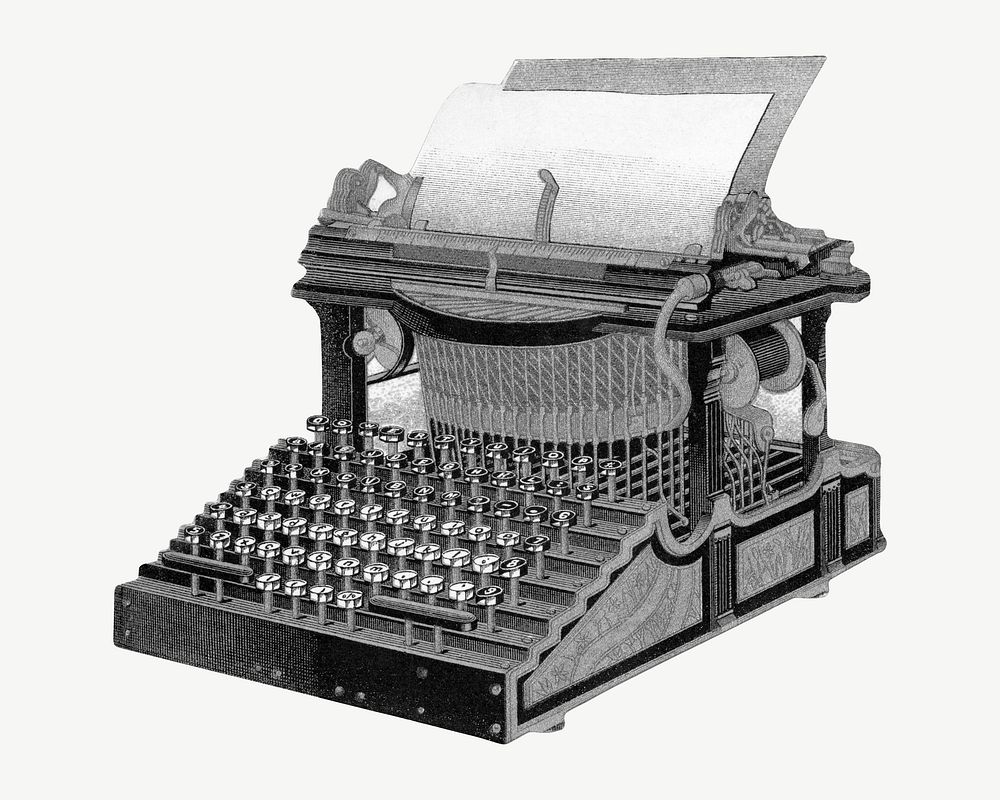 Vintage typewriter illustration psd. Remixed by rawpixel.