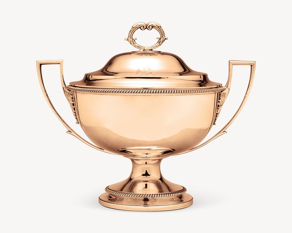 Soup tureen, vintage object by William Stroude. Remixed by rawpixel.