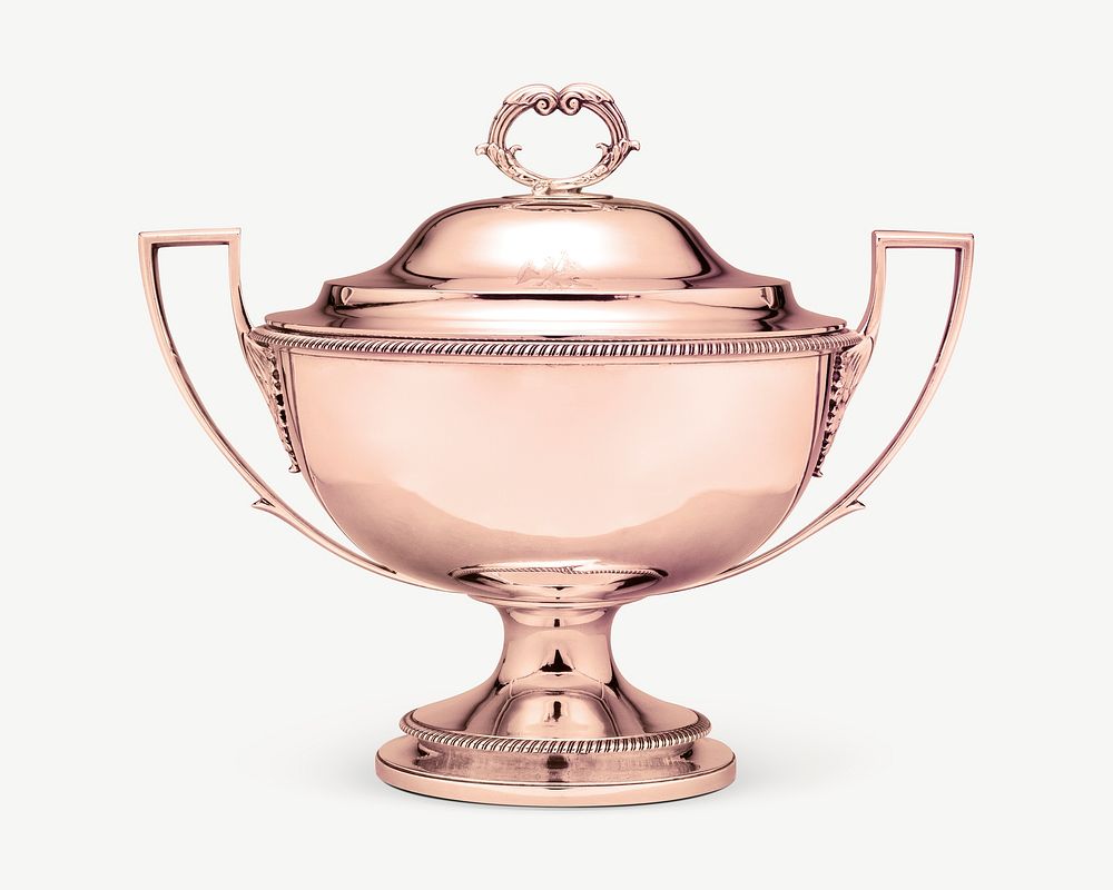 Soup tureen, vintage object by William Stroude psd. Remixed by rawpixel.