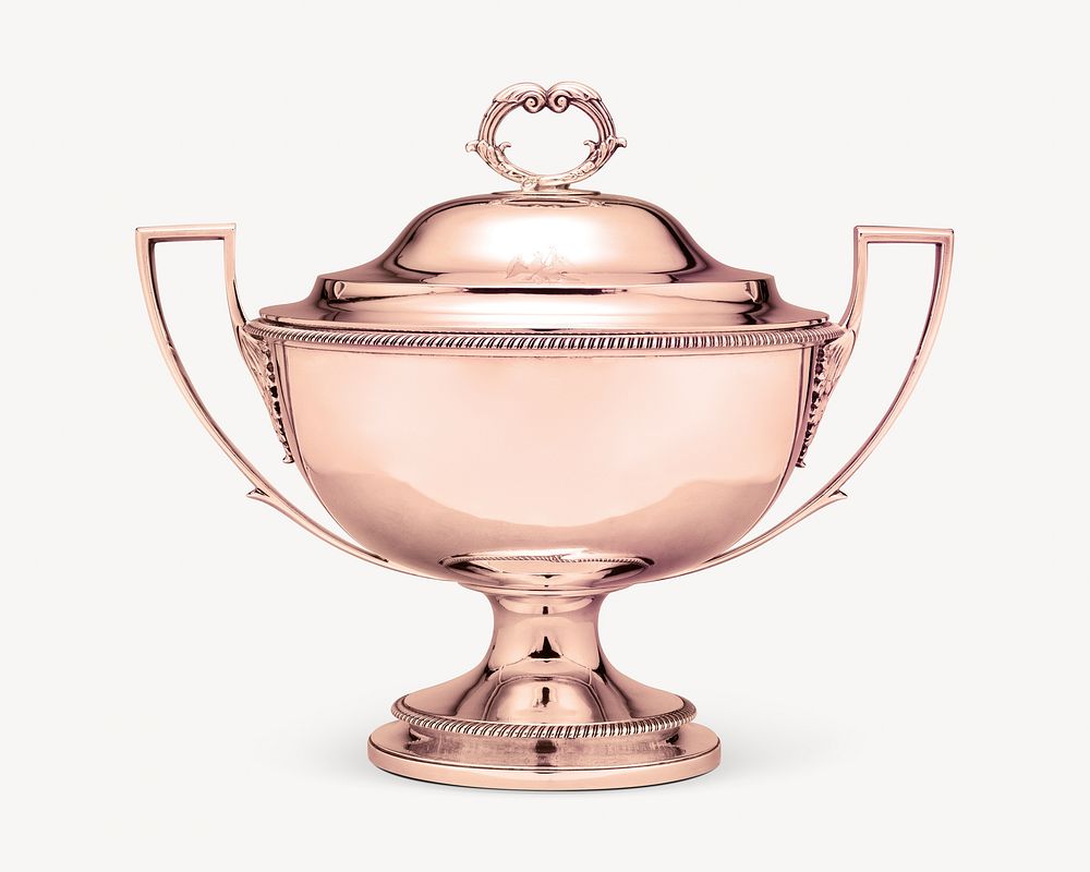 Soup tureen, vintage object by William Stroude. Remixed by rawpixel.