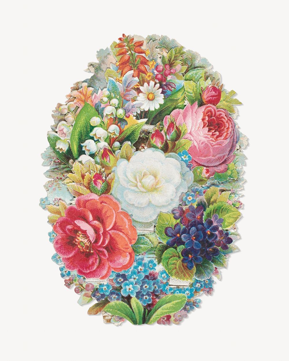 Colorful flowers, vintage botanical illustration. Remixed by rawpixel.