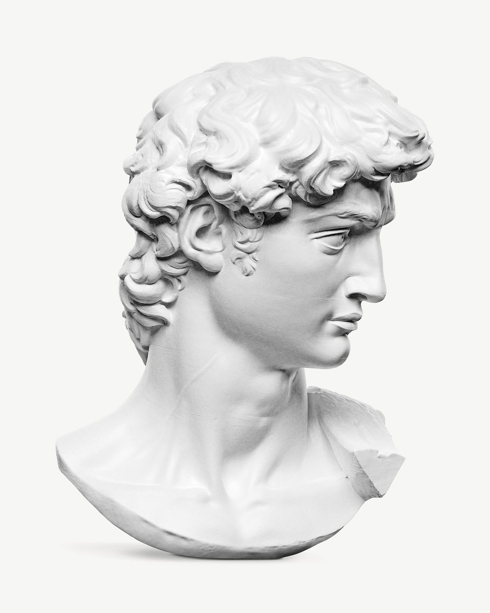 Michelangelo Buonarroti's David statue's head psd. Remixed by rawpixel.