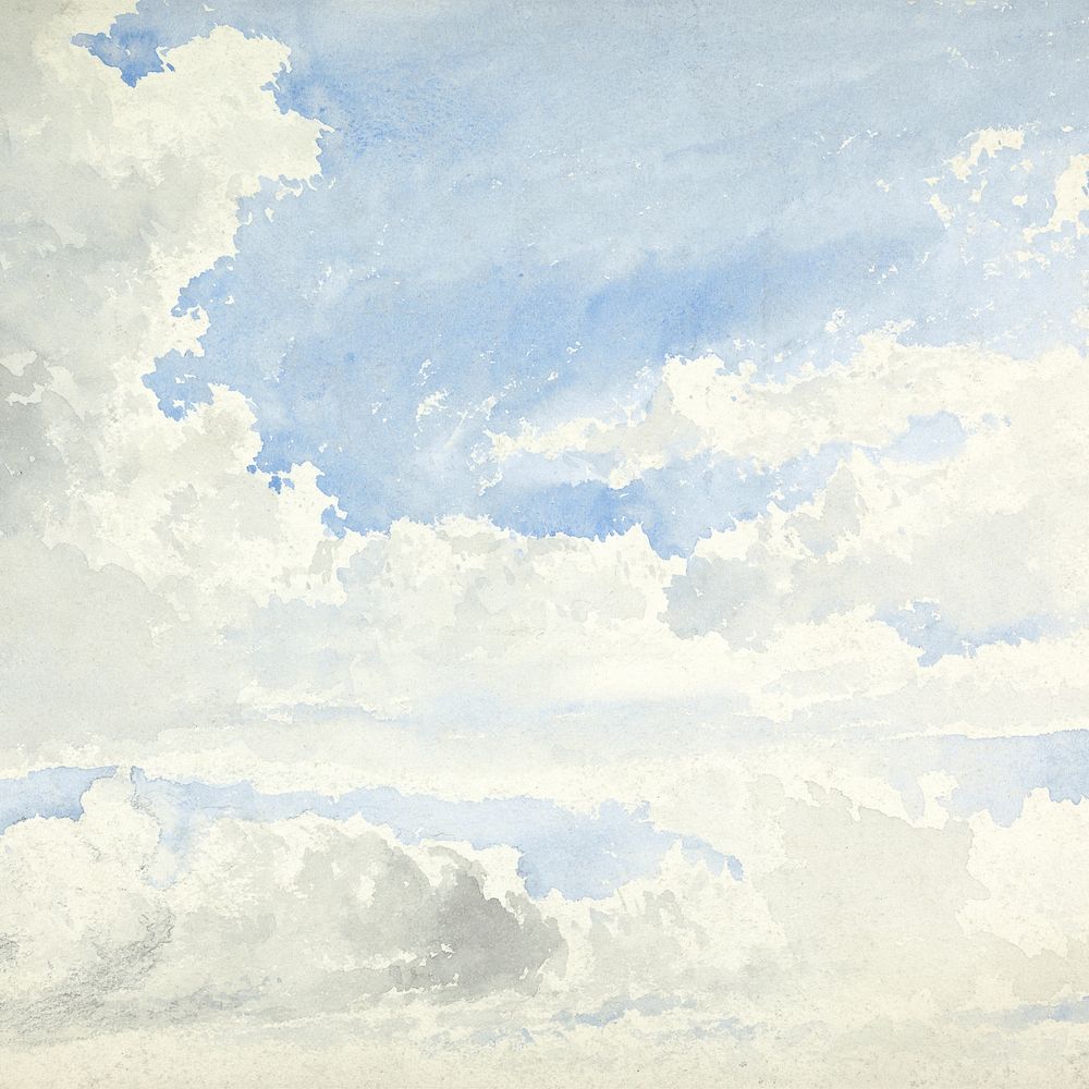 Blue sky background in watercolor. Remixed from Aaron Edwin Penley artwork, by rawpixel.