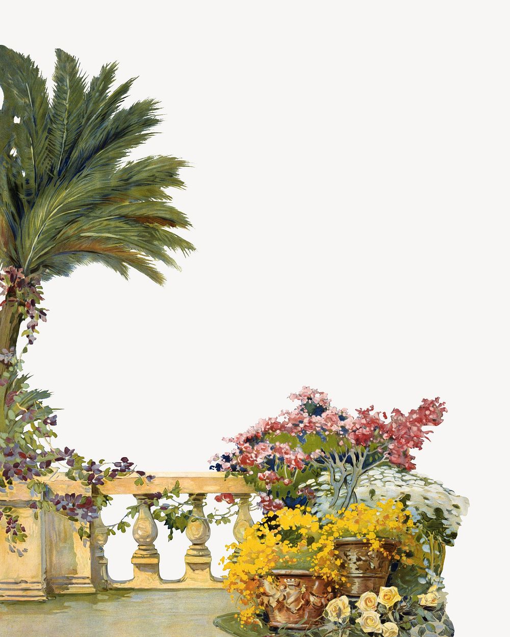Sanremo balcony border. Remixed from vintage artwork by rawpixel.