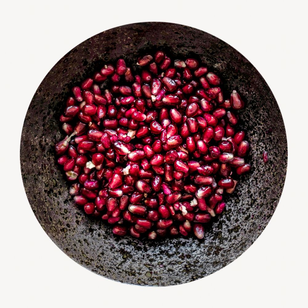 Closeup of fresh pomegranate isolated image