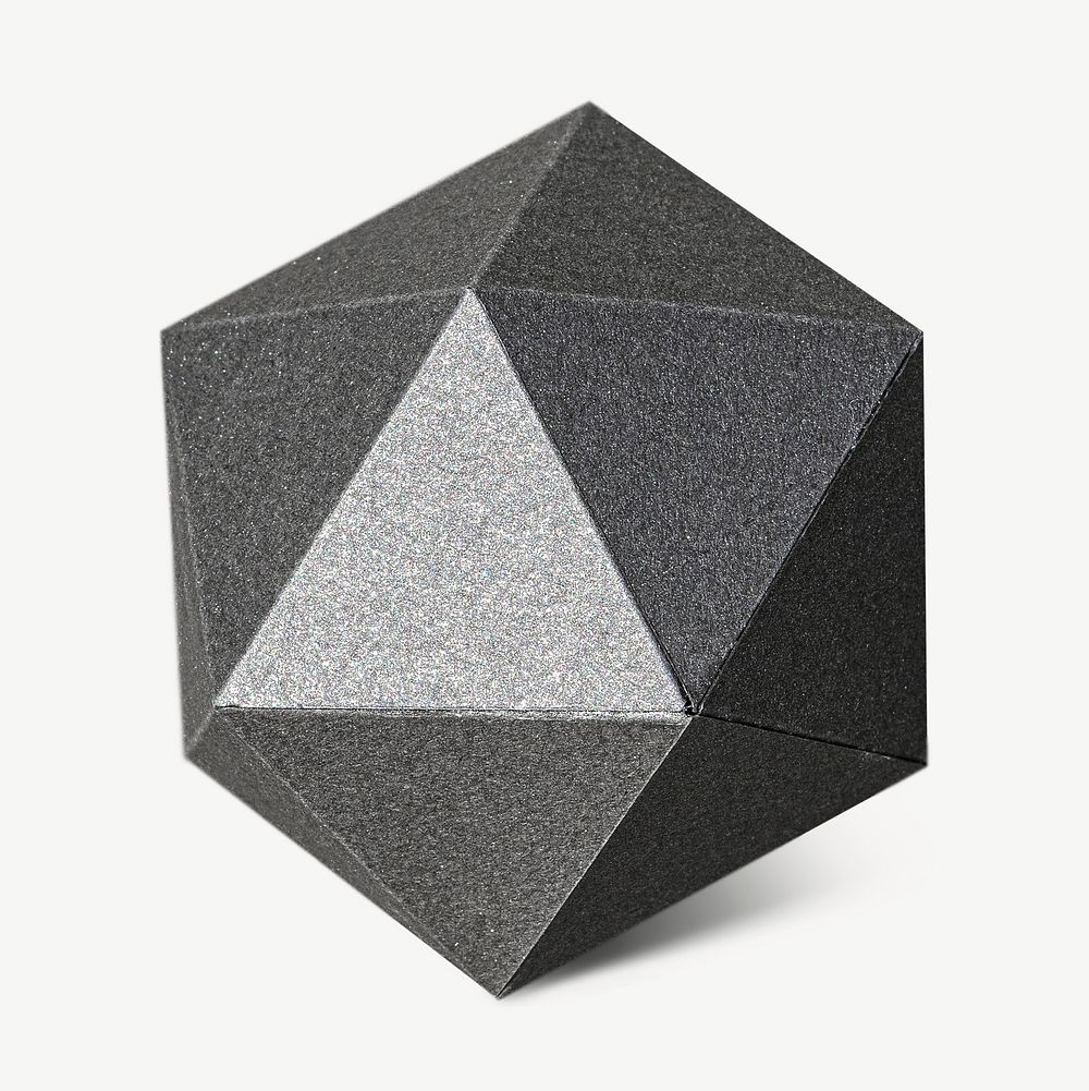 3D gray pentagon  collage element psd