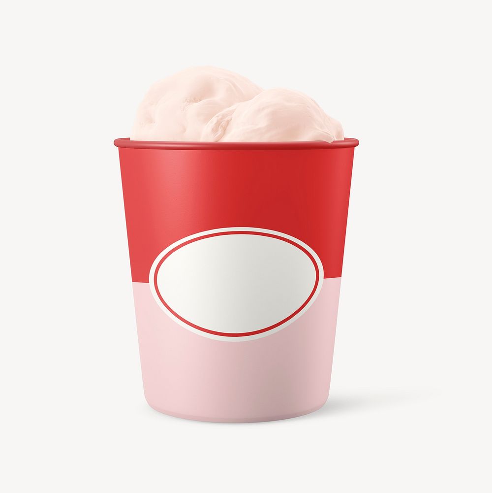 Pink & white ice cream container