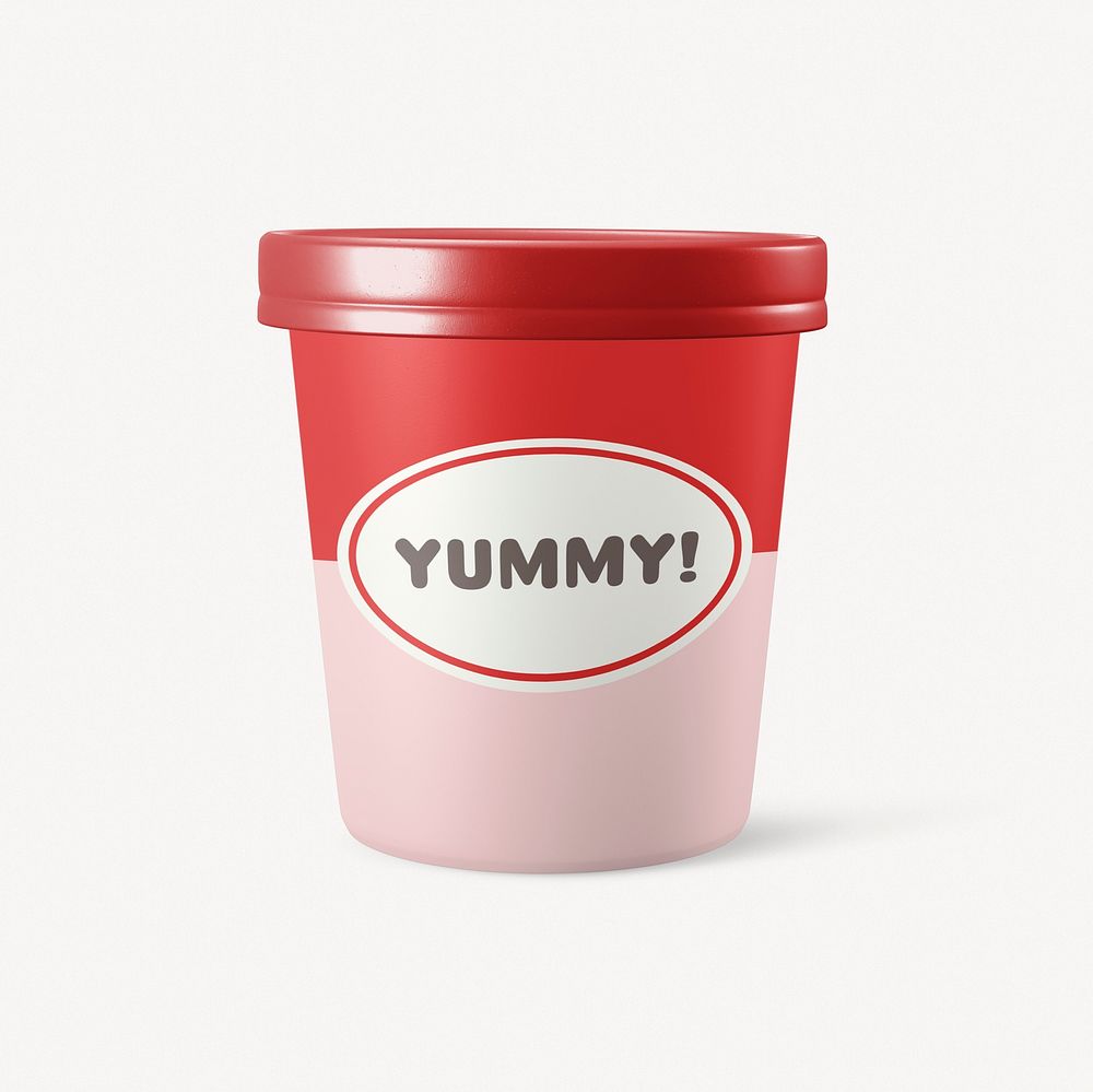 Ice cream container mockup, product Free PSD Mockup rawpixel