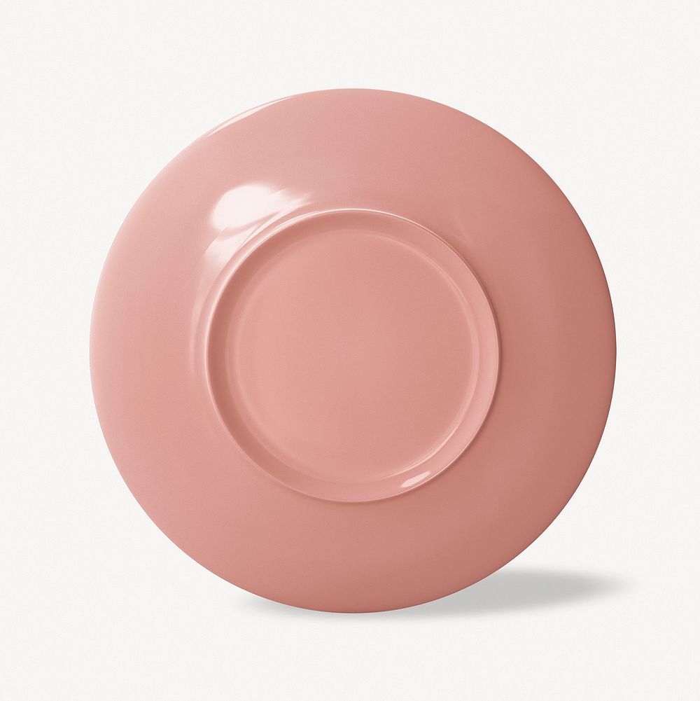 Pastel pink dish mockup, rear view psd