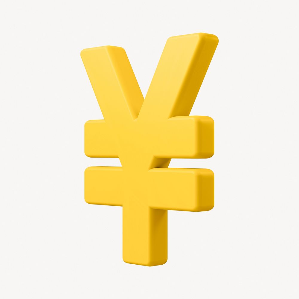 Japanese Yen sign clipart, money currency exchange in 3D