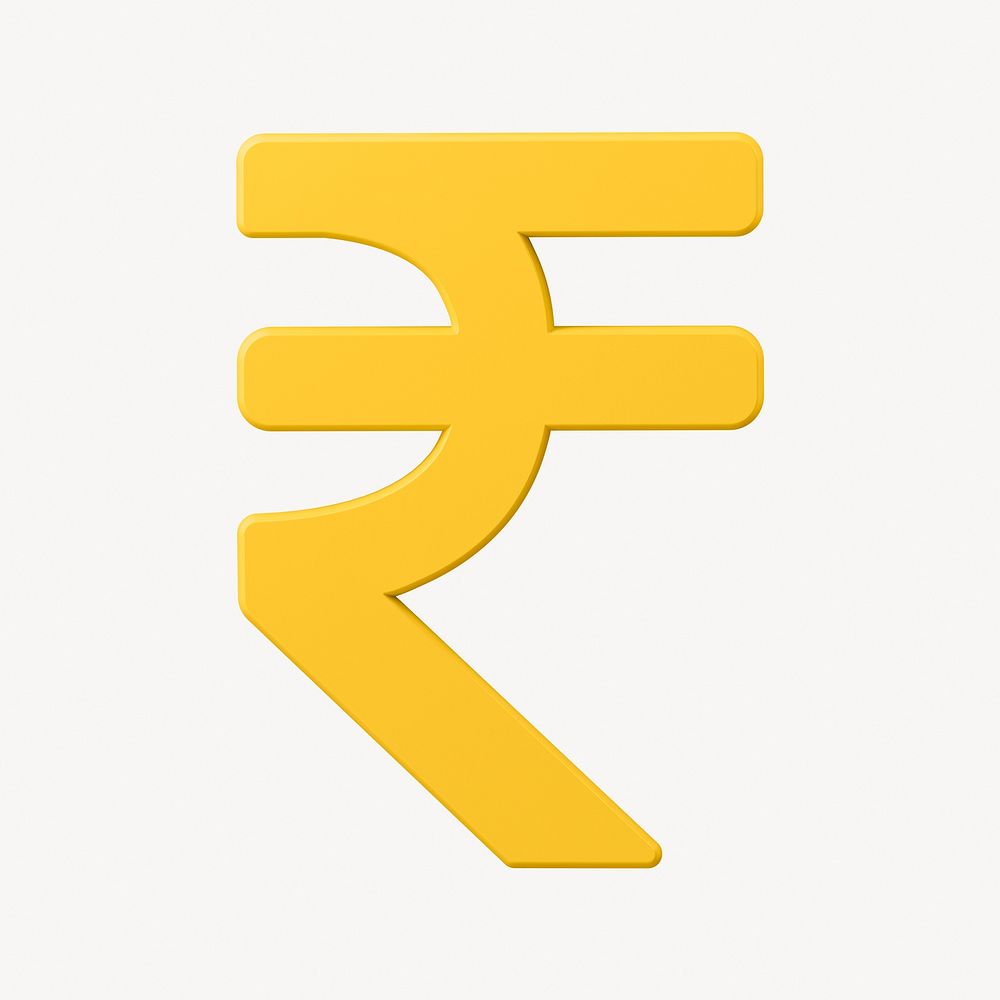 Indian Rupee sign clipart, money currency exchange in 3D