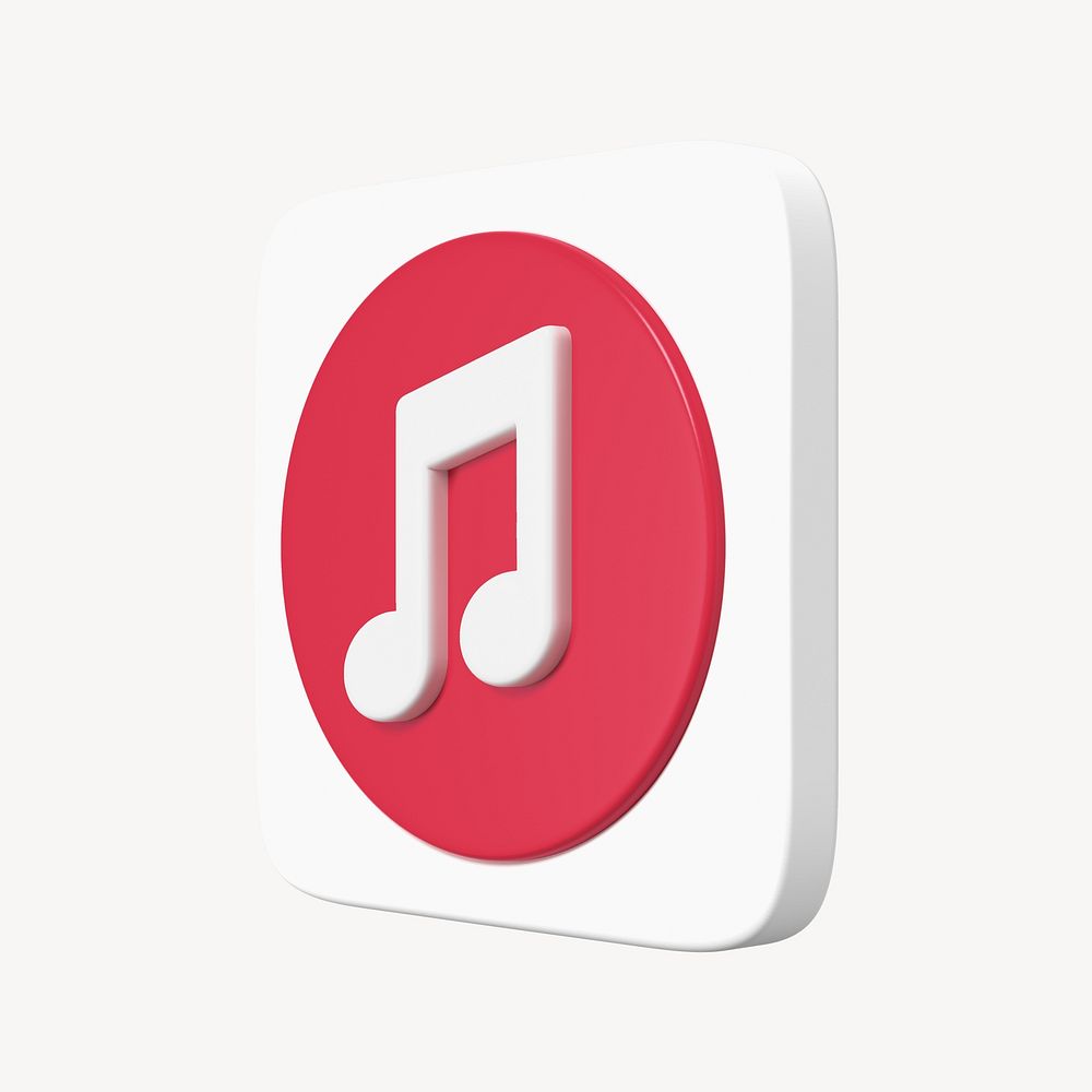 Music streaming app, 3D icon, online platform graphic in pink
