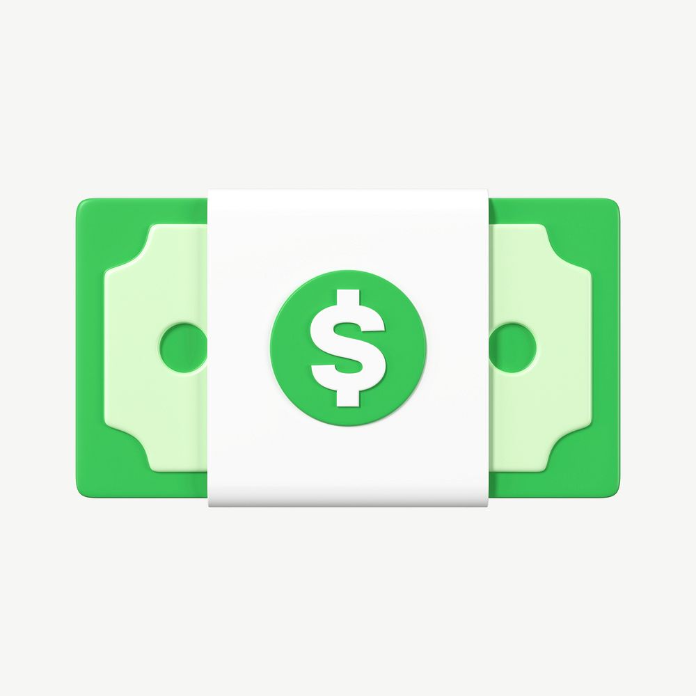 3D dollar bill, money clipart, financial business graphic psd