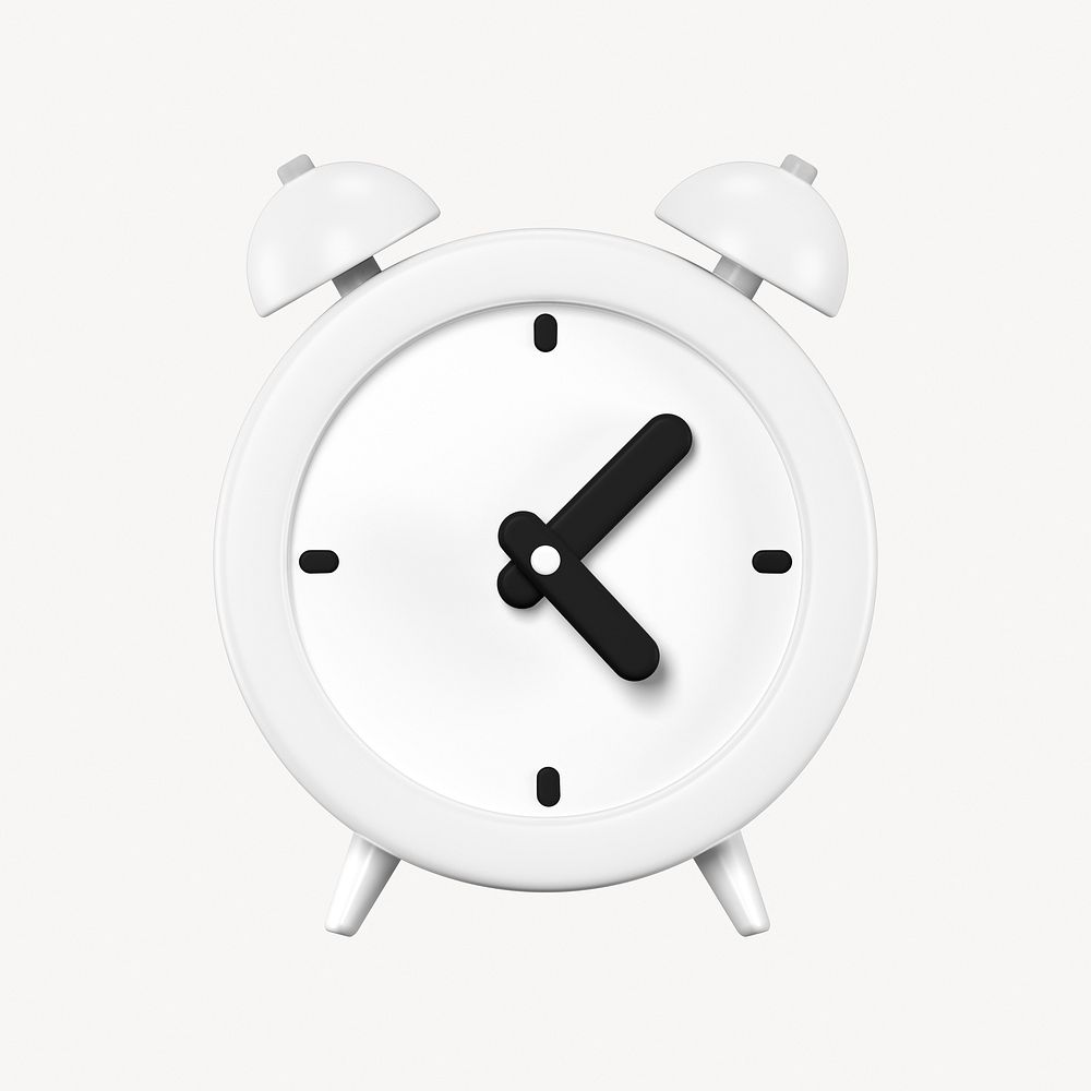 Alarm clock clipart, 3d graphic
