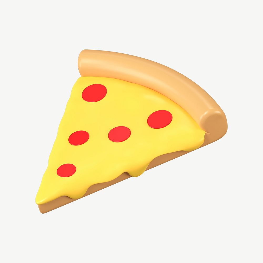 Pizza design element, food 3d clipart psd